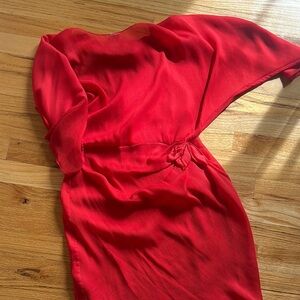 Max Studio Vibrant Red One Shoulder Dress